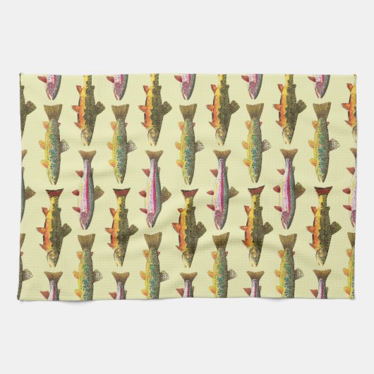 Trout Fisherman's Theedoek (Horizontaal)