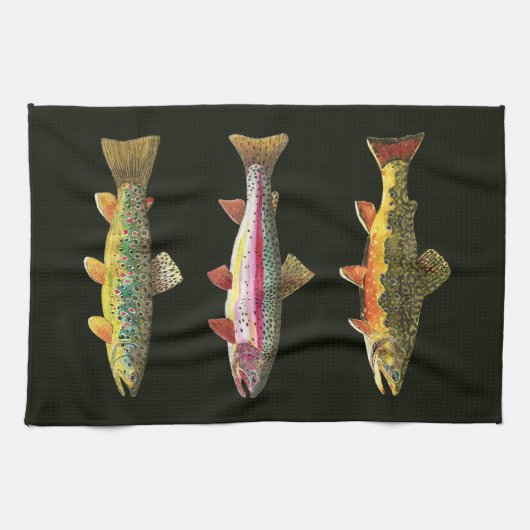 Trout Fisherman's Theedoek (Horizontaal)