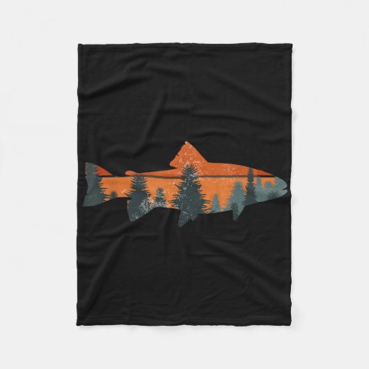 Trout Fly Fishing Nature Outdoor Fisherman Gift Fleece Deken (Voorkant)