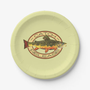 Trout Fly Fishing Party Papieren Bordje