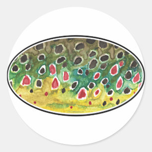 Trout Fly FIshing Ronde Sticker