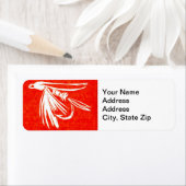 Trout Fly Return Address Label red midge wet fly. (Insitu)
