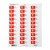 Trout Fly Return Address Label red midge wet fly. (Full Sheet)