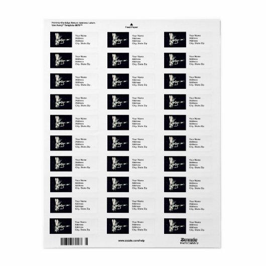 Trout Fly Return-adreslabel Etiket (Full Sheet)