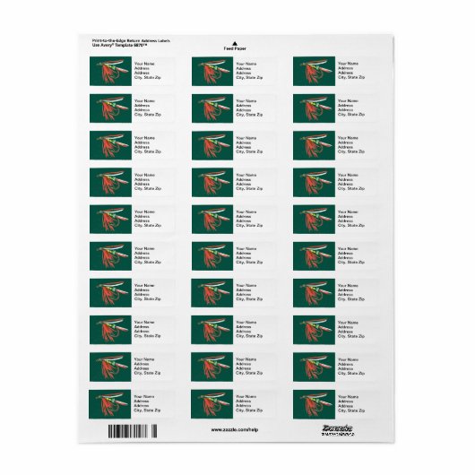 Trout Fly Return-adreslabel Etiket (Full Sheet)