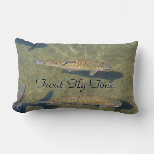Trout Fly Time lumbar kussens Trout Welkom Pillow (Voorkant)