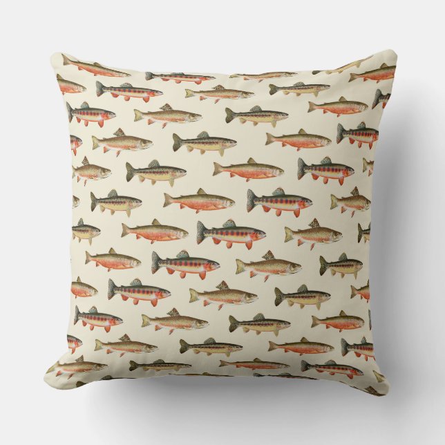 Trout Galore Cream 20 x 20  Kussen (Voorkant)