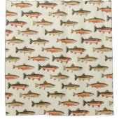 Trout Galore Gevist Crème Douchegordijn (Voorkant)