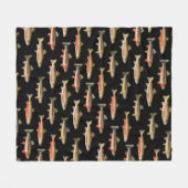 Trout Galore Zwart Fleece Deken (Voorkant (Horizontaal))