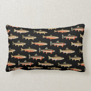 Trout Galore Zwart Kussen