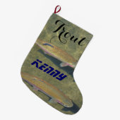 Trout Holiday Stocking Persoonlijke naam Vist Grote Kerstsok (Voorkant (Hangend))