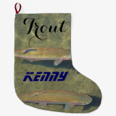 Trout Holiday Stocking Persoonlijke naam Vist Grote Kerstsok (Voorkant)