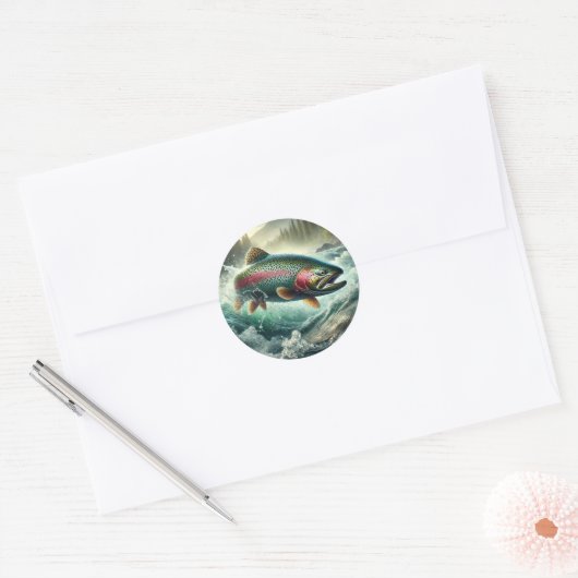 Trout Illustration  Ronde Sticker (Envelop)