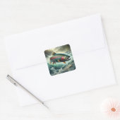 Trout Illustration  Vierkante Sticker (Envelop)