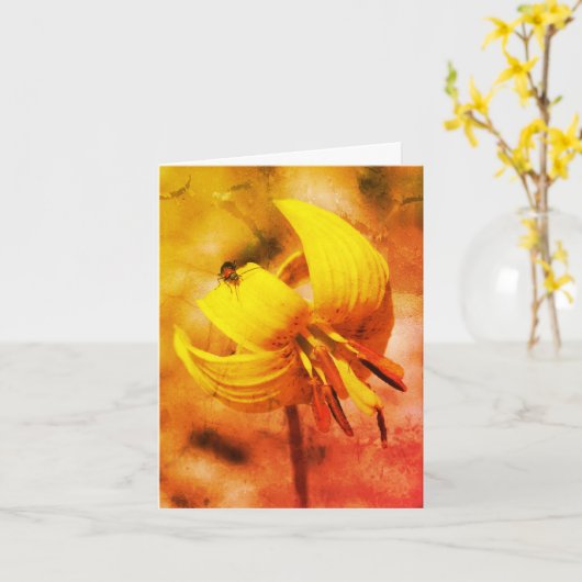 Trout Lily en Friend Floral Art Note Kaart (Gele Bloem)