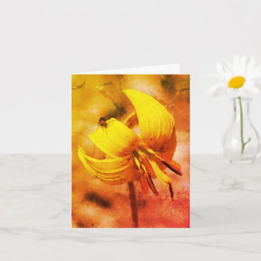 Trout Lily en Friend Floral Art Note Kaart (Kleine Plant)