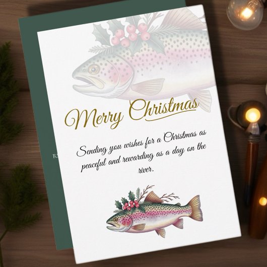 Trout Merry Christmas Invite Feestdagenkaart