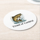 Trout of Control Coaster Ronde Kartonnen Onderzetter (Gebogen)