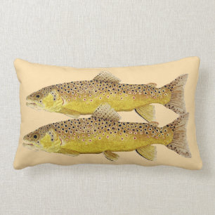 Trout Pillow - Brown & Brook Trout Kussen