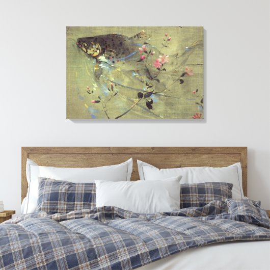 Trout Rising door Joseph Crawhall Canvas Afdruk (Insitu (Slaapkamer))