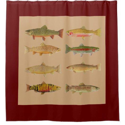 Trout Shower Curtain Douchegordijn (Voorkant)
