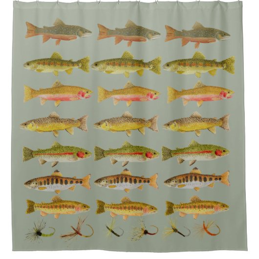 Trout Shower Curtain Douchegordijn (Voorkant)