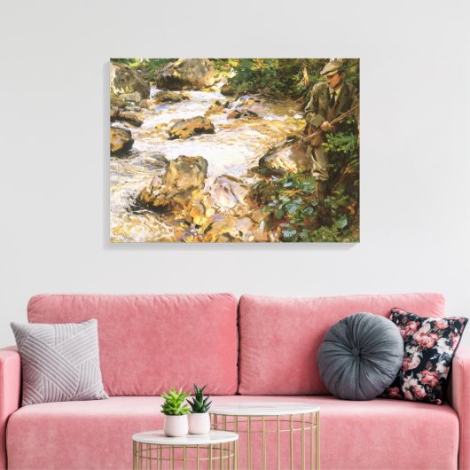 Trout Stream in the Tirol by John Singer Sargent Canvas Afdruk (Insitu (Woonkamer))