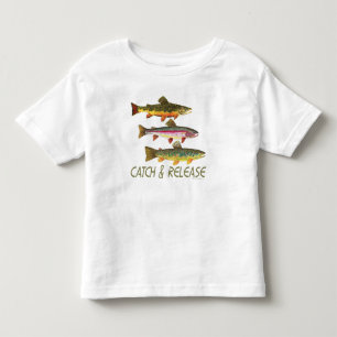 Trout vangen en vrijgeven kinder shirts