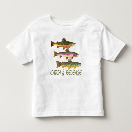 Trout vangen en vrijgeven kinder shirts (Voorkant)