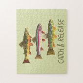 Trout vangen en vrijgeven legpuzzel (Verticaal)
