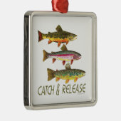 Trout vangen en vrijgeven metalen ornament (Rechts)