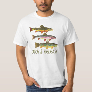 Trout vangen en vrijgeven t-shirt