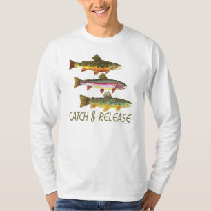 Trout vangen en vrijgeven t-shirt