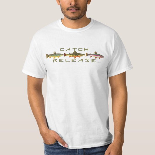 Trout Vangst en vrijgave T-shirt (Voorkant)