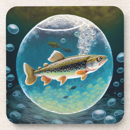 Trout Vis Coaster  Bier Onderzetter (Voorkant)