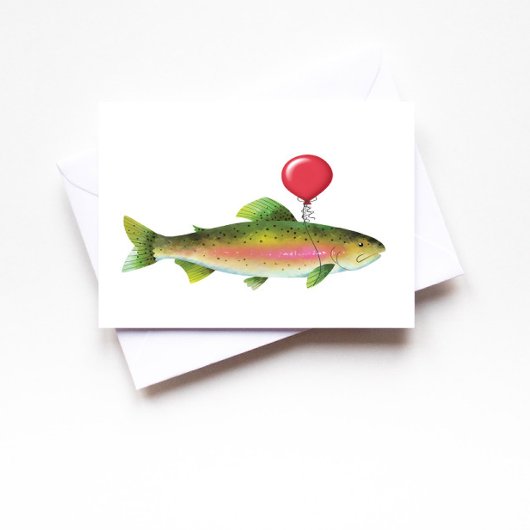 Trout Vis Kaart Voor Vader Verjaardag