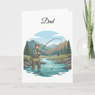 Trout vissen vadersdag groet kaart