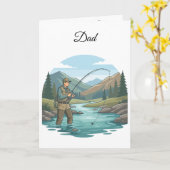 Trout vissen vadersdag groet kaart (Gele Bloem)