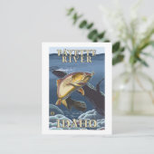 Trout Vist de doorsnede Payette River, Briefkaart (Staand voorkant)