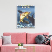 Trout Vist de doorsnede Skykomish River Canvas Afdruk (Insitu (Woonkamer))