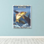 Trout Vist de doorsnede Skykomish River Canvas Afdruk (Insitu (Houten vloer))