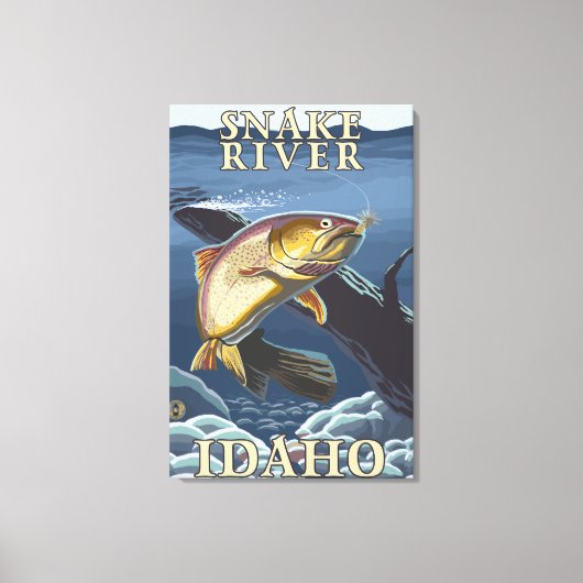 Trout Vist de doorsnede - Snake River, Canvas Afdruk (Voorkant)
