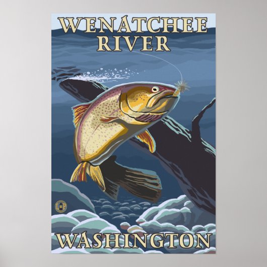 Trout Vist de doorsnede — Wenatchee River, W Poster (Voorkant)