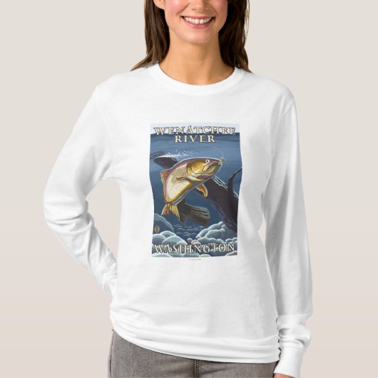 Trout Vist de doorsnede — Wenatchee River, W T-shirt (Voorkant)
