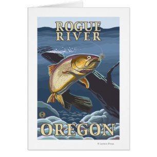 Trout Vist dwars door de rivier de Rogue,