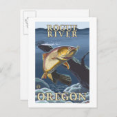 Trout Vist dwars door de rivier de Rogue, Briefkaart (Voorkant / Achterkant)
