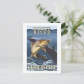 Trout Vist dwars door de rivier de Rogue, Briefkaart (Staand voorkant)