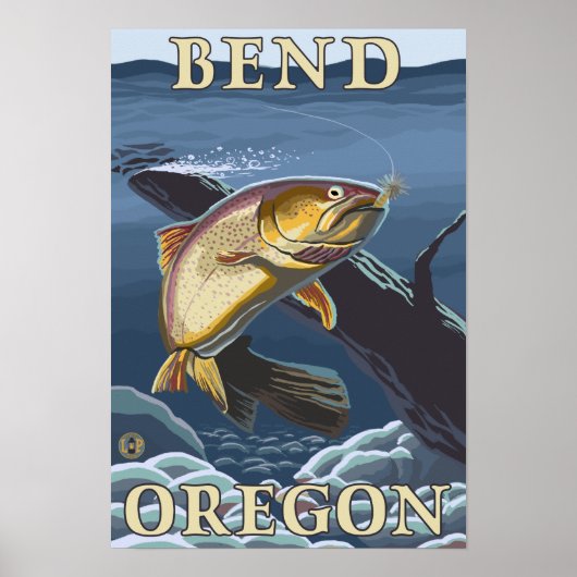 Trout Vist dwars-Sectie - Buig, Oregon Poster (Voorkant)