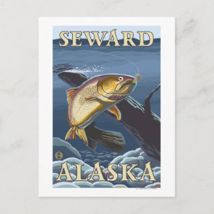 Trout Vist dwarsdoorsnede - Seward, Alaska Briefkaart