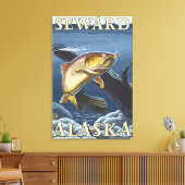 Trout Vist dwarsdoorsnede - Seward, Alaska Canvas Afdruk (Insitu (Woonkamer))